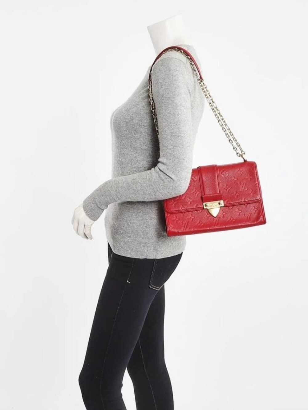 Louis Vuitton Scarlet Monogram Empreinte Leather Saint Sulpice PM Bag - Picture 2 of 9